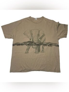 Vintage San Diego Wild Animal Park Elephant T Shirt Beige Men’s XL 2000 Kull